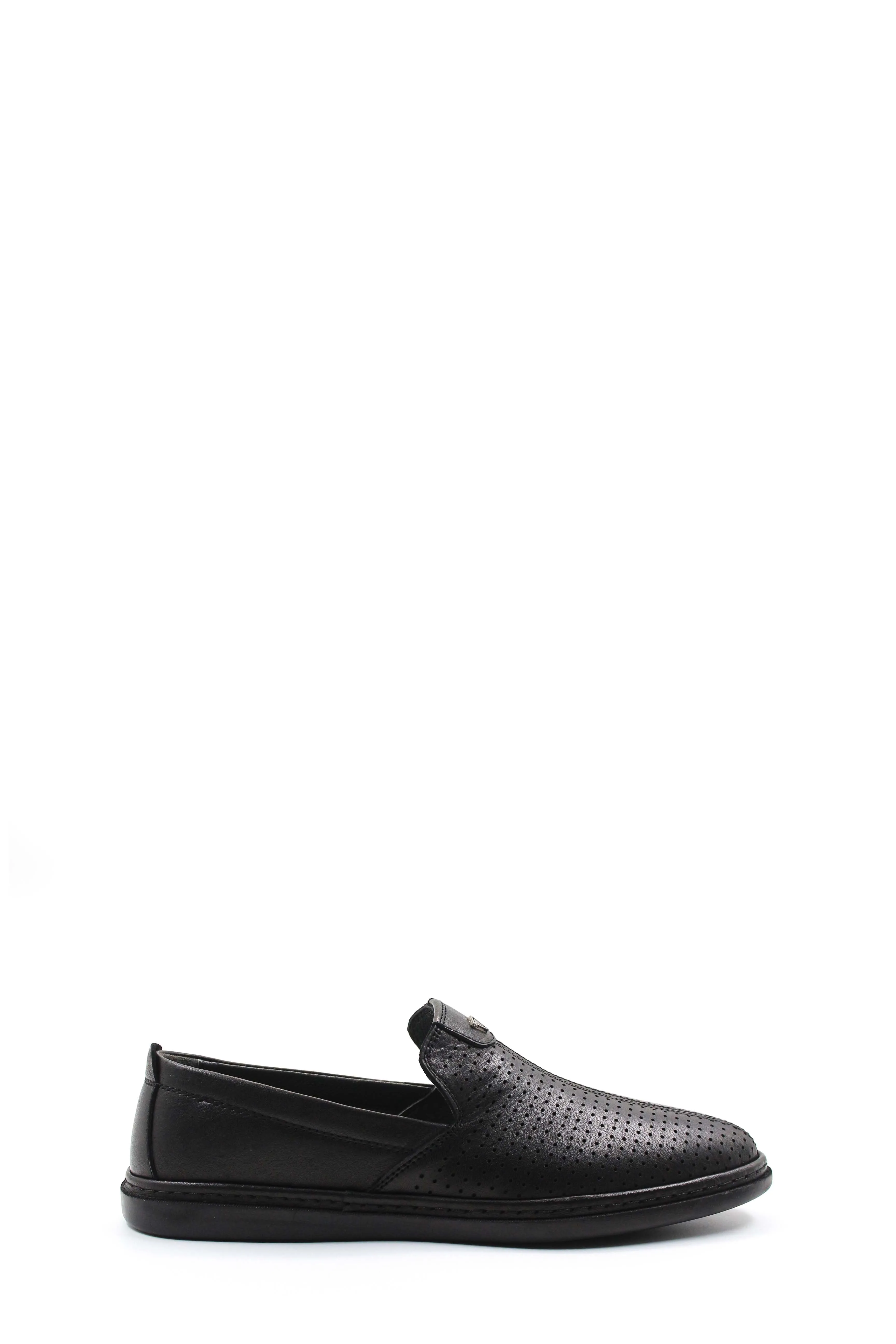 Perforated Black Slip-Ons-Wessi sold by Wessi