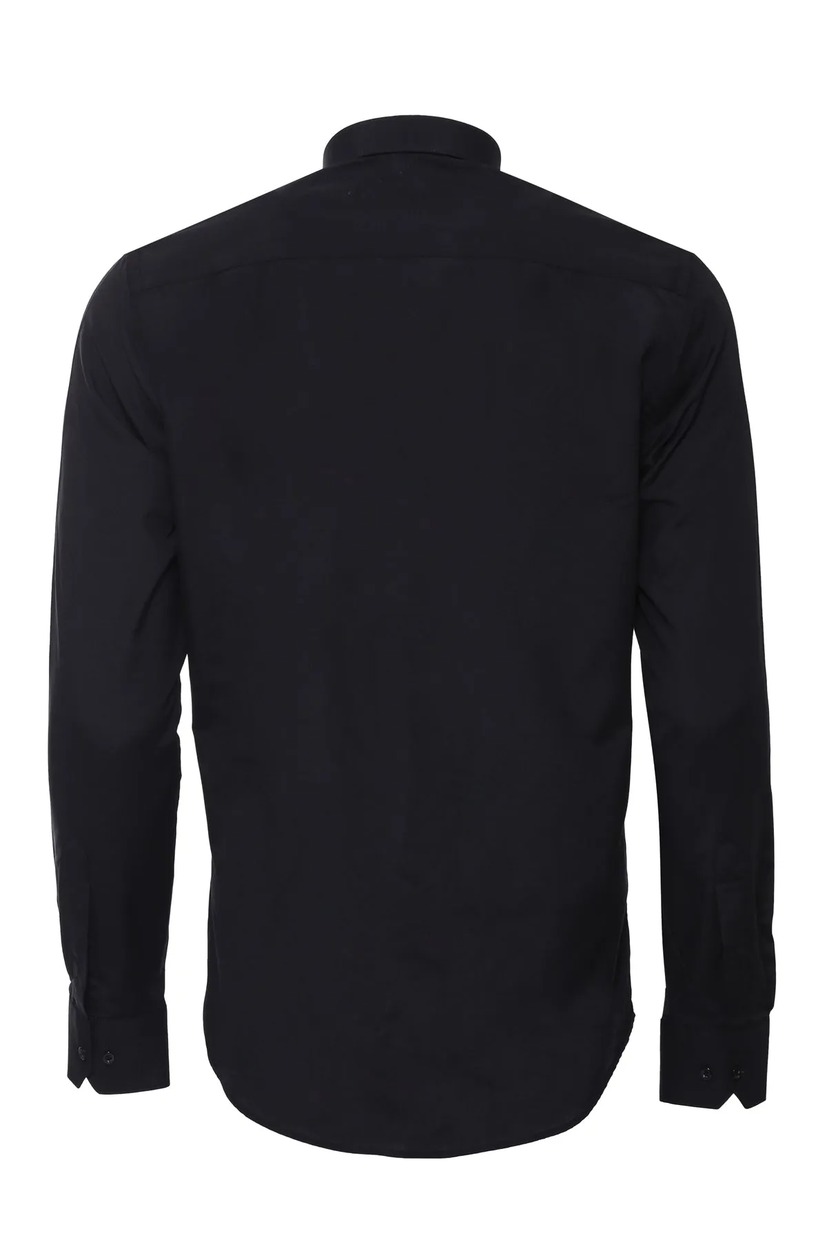 Plain Long Sleeves Regular Fit Black Men Shirt - Wessi sold by Wessi product image thumbnail 5