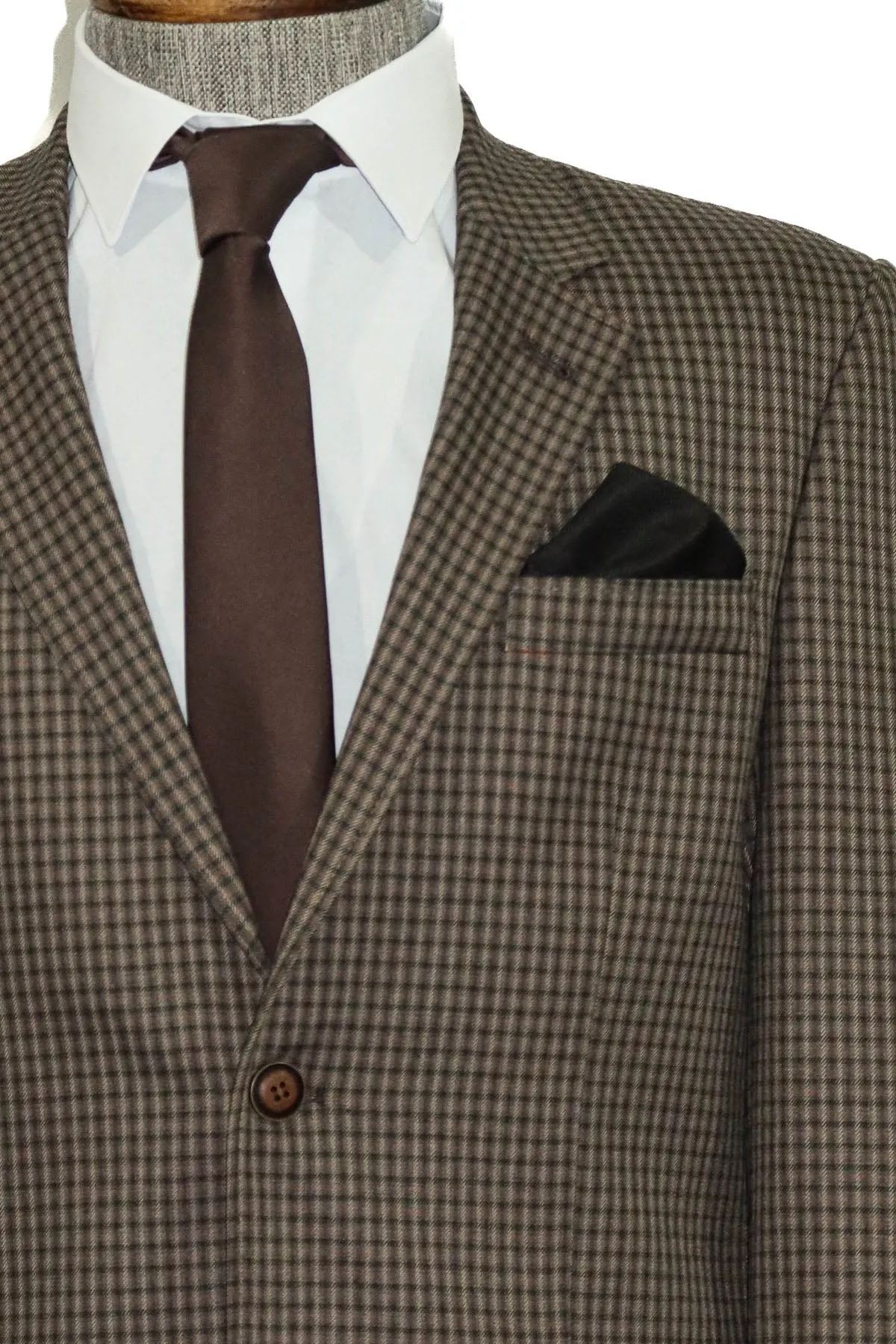 4 Drop Checkered Brown Jacket-Wessi sold by Wessi product image thumbnail 2