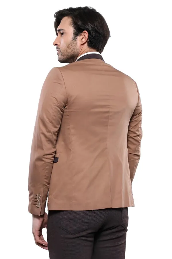 Single Button Standing Collar Beige Men Blazer - Wessi sold by Wessi product image thumbnail 4