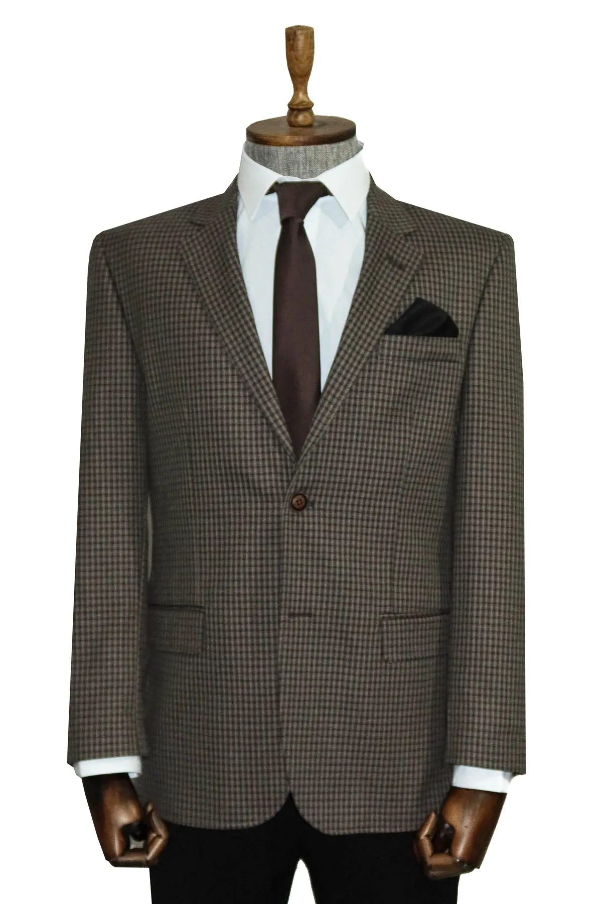 4 Drop Checkered Brown Jacket-Wessi sold by Wessi