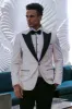 Feather Patterned Slim Fit White Men Tuxedo Blazer - Wessi sold by Wessi
