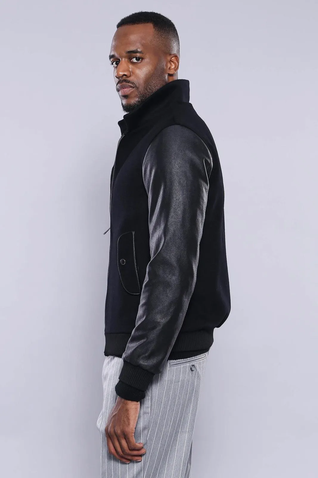 Leather Sleeve Black Cachet Coat | Wessi sold by Wessi product image thumbnail 2