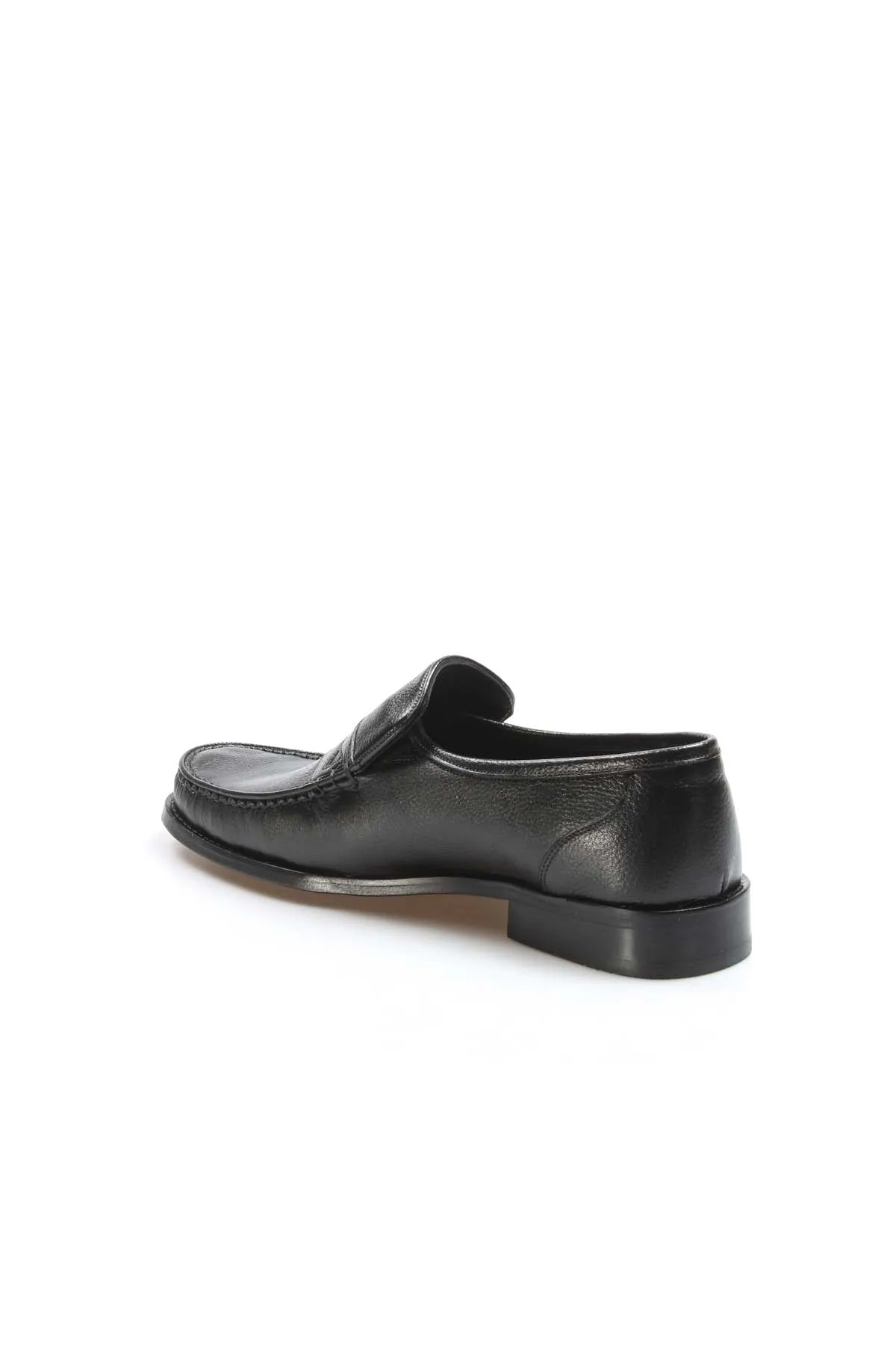 Men's Black Leather Penny Loafers with Classic Moc Toe - Wessi sold by Wessi product image thumbnail 3