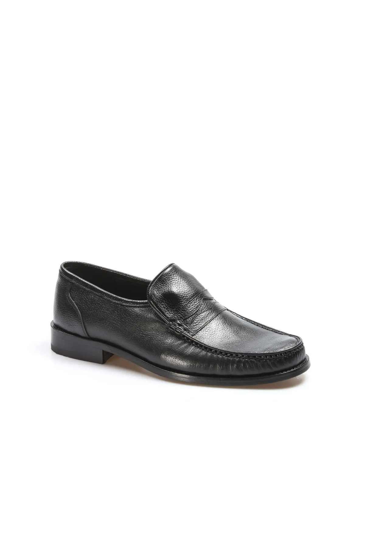 Men's Black Leather Penny Loafers with Classic Moc Toe - Wessi sold by Wessi product image thumbnail 4