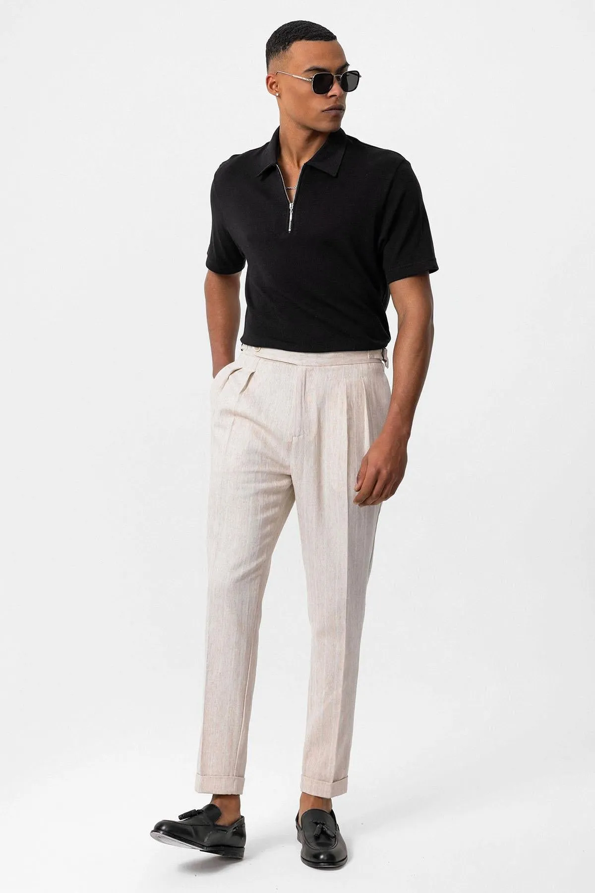 Men's Black Polo Collar Zippered T-Shirt - Wessi sold by Wessi product image thumbnail 2