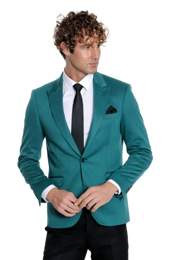 Cotton Slim Fit Plain Green Men Blazer - Wessi sold by Wessi product image thumbnail 5