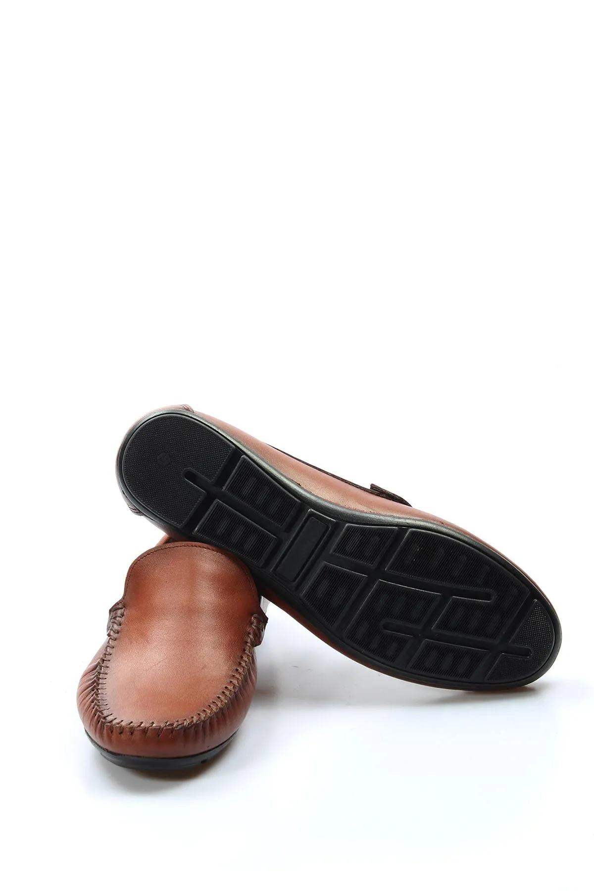 Men's Tan Leather Slip-On Loafers with Hand-Stitched Detailing - Wessi sold by Wessi product image thumbnail 5