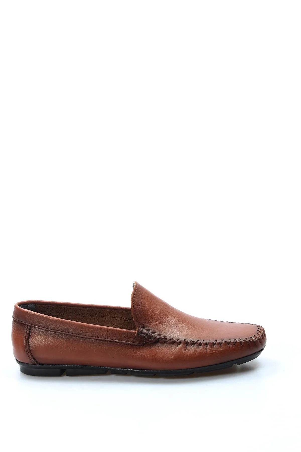 Men's Tan Leather Slip-On Loafers with Hand-Stitched Detailing - Wessi sold by Wessi product image thumbnail 2