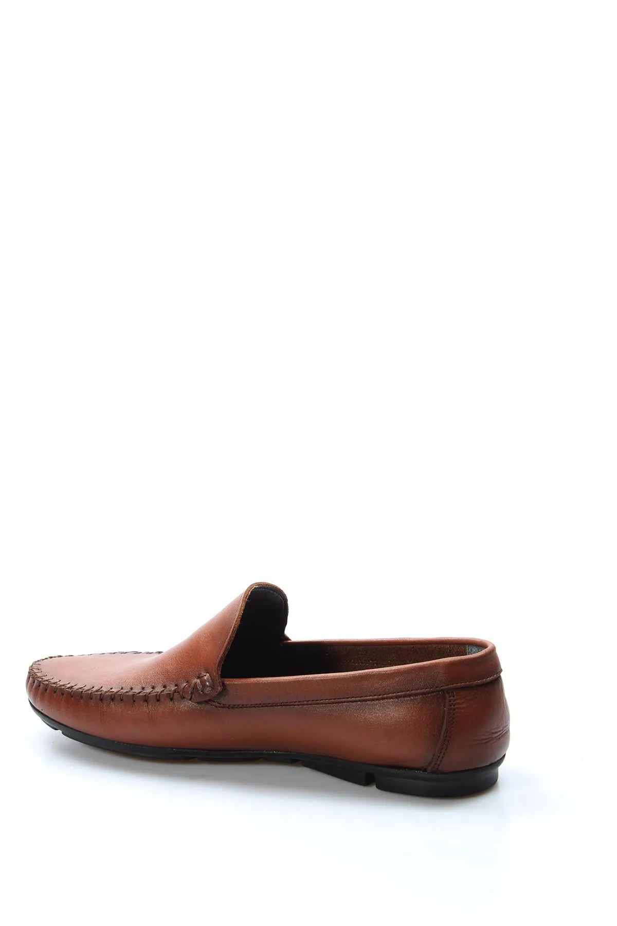 Men's Tan Leather Slip-On Loafers with Hand-Stitched Detailing - Wessi sold by Wessi product image thumbnail 3