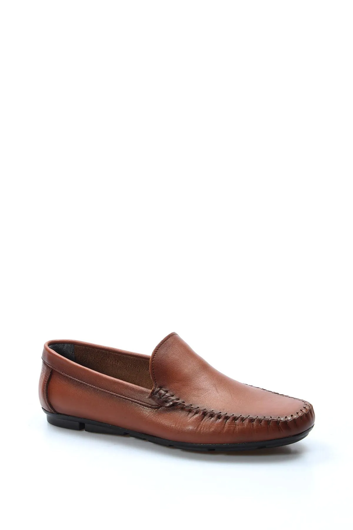 Men's Tan Leather Slip-On Loafers with Hand-Stitched Detailing - Wessi sold by Wessi product image thumbnail 4