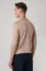 Beige Crew Neck Slim Fit Knitwear Sweater - Wessi sold by Wessi