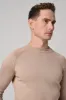 Beige Crew Neck Slim Fit Knitwear Sweater - Wessi sold by Wessi