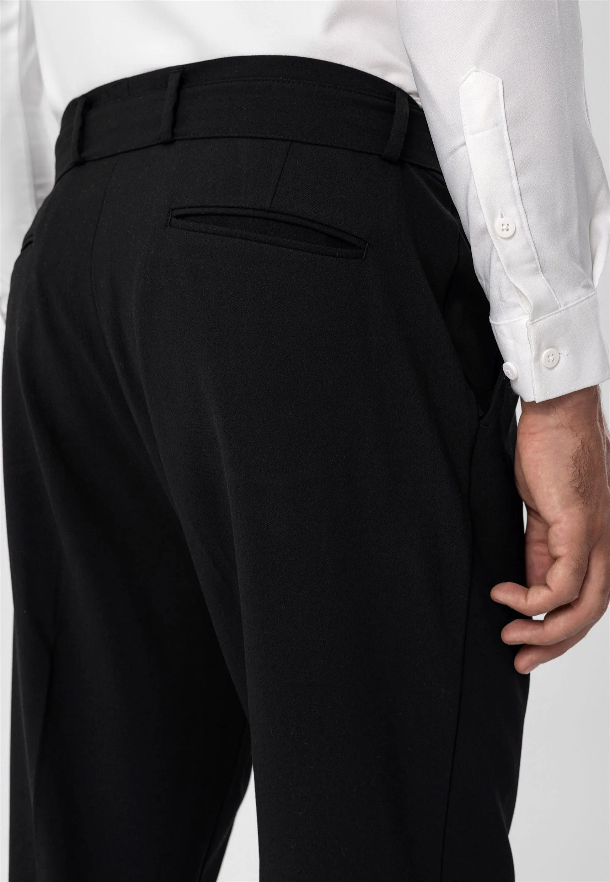 Black High Waist Girdle Closure Men's Trousers - Wessi sold by Wessi product image thumbnail 5