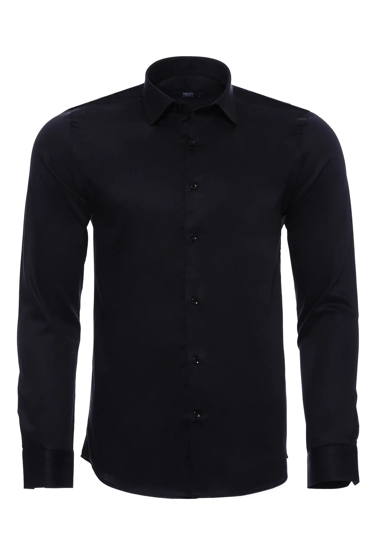Cotton Satin Slim Fit Black Men Shirt - Wessi sold by Wessi product image thumbnail 4