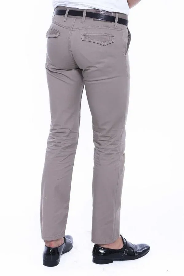 Flap Pockets Cotton Plain Beige Men Pants - Wessi sold by Wessi product image thumbnail 5