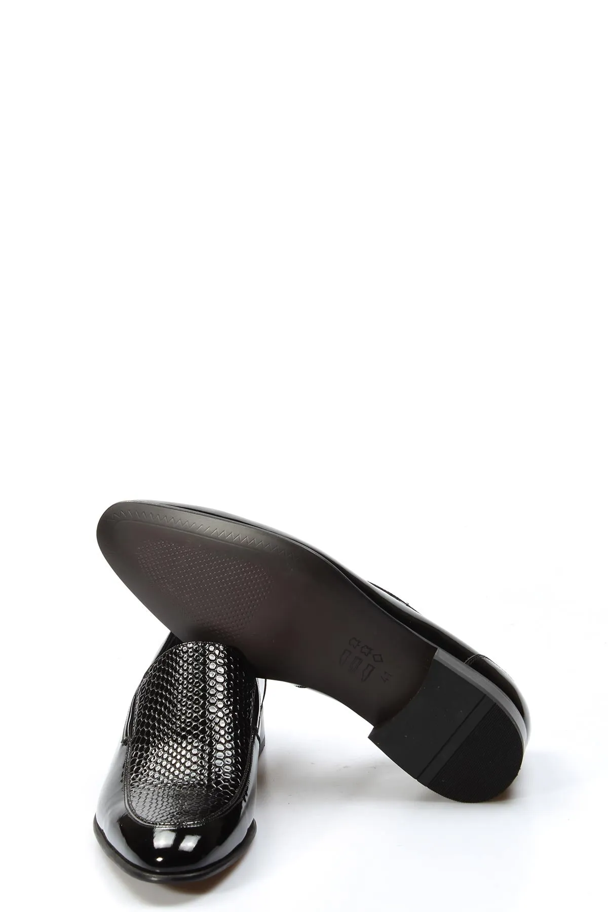 Black Patent Leather Textured Loafers Wessi sold by Wessi product image thumbnail 4