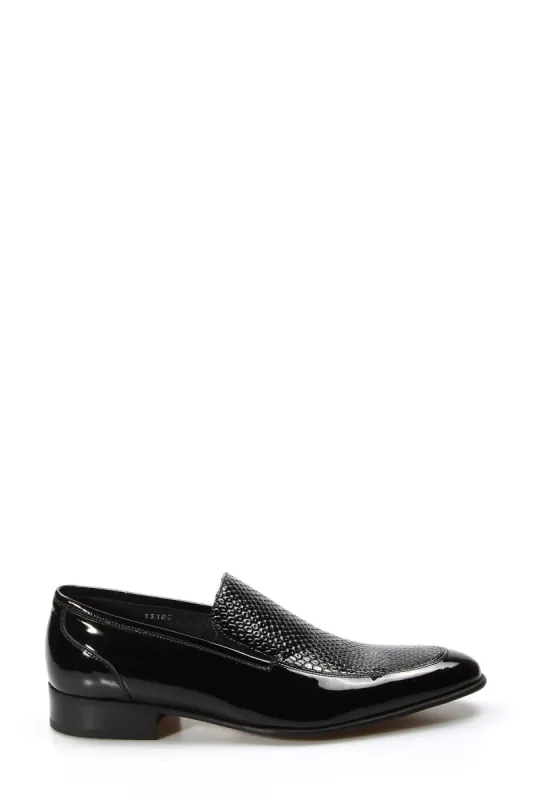 Black Patent Leather Textured Loafers Wessi sold by Wessi