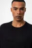 Men's Black Crew Neck Ribbed T-Shirt - Wessi sold by Wessi