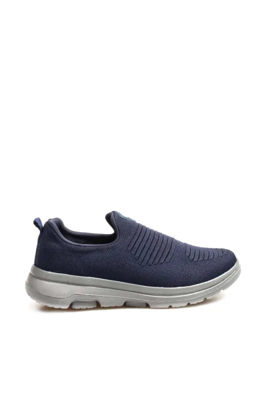 Men's Navy Slip-On Athletic Sneakers with Knit Upper - Wessi sold by Wessi