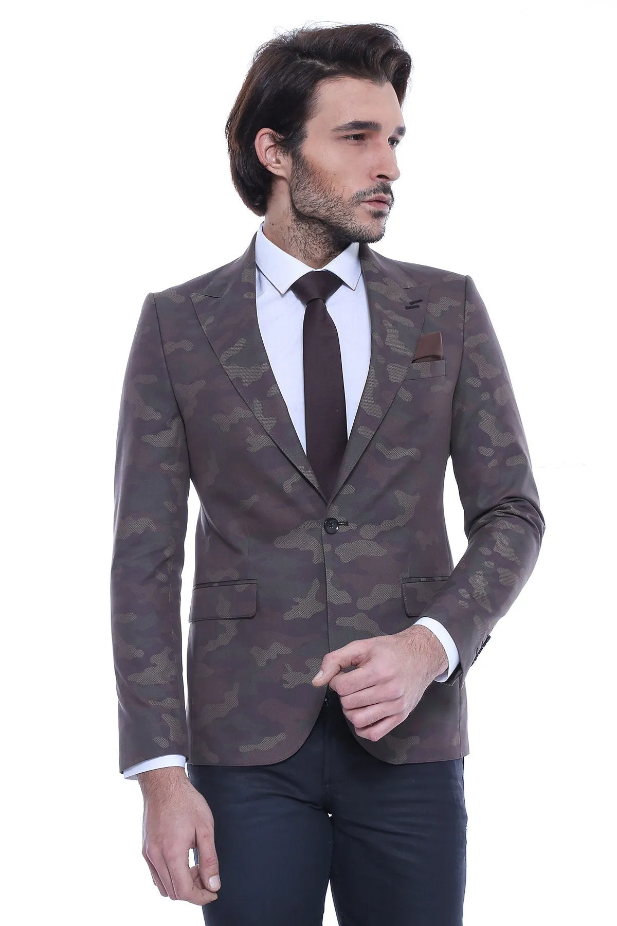 Single Button Camouflage Green Jacket-Wessi sold by Wessi
