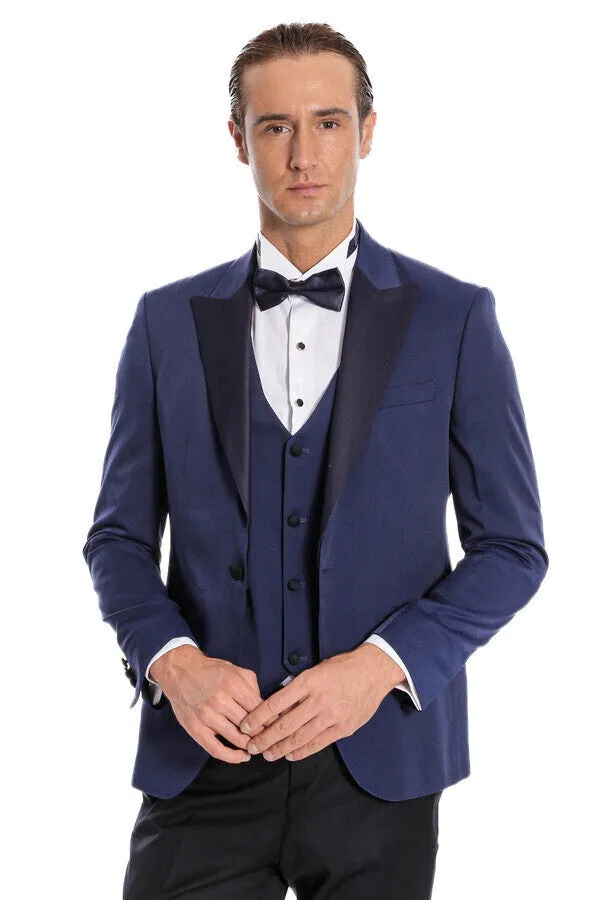 Dot-Patterned Navy Tuxedo - Wessi sold by Wessi