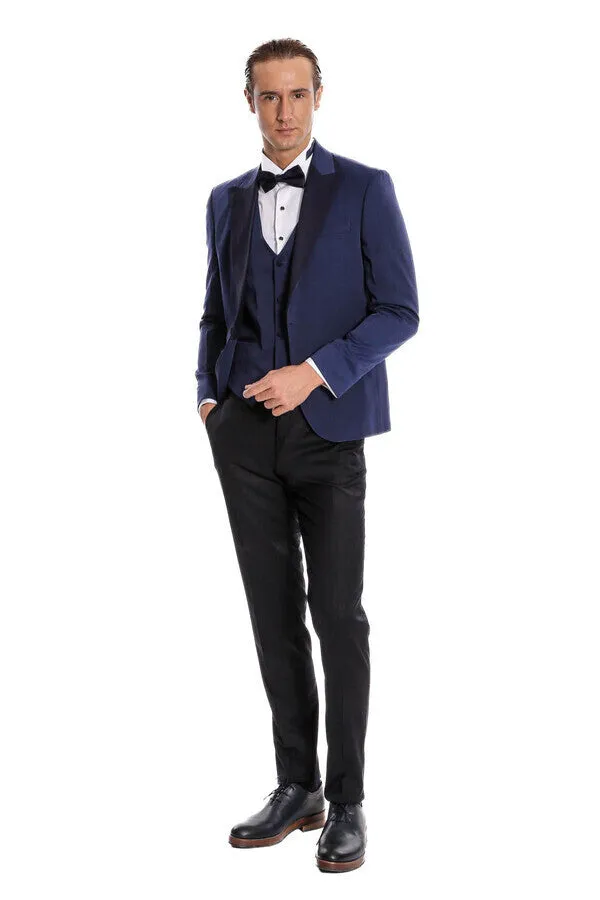Dot-Patterned Navy Tuxedo - Wessi sold by Wessi product image thumbnail 2