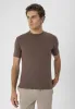 Men's Brown Crew Neck Slim Fit T-Shirt - Wessi sold by Wessi