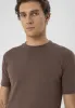 Men's Brown Crew Neck Slim Fit T-Shirt - Wessi sold by Wessi