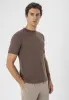 Men's Brown Crew Neck Slim Fit T-Shirt - Wessi sold by Wessi
