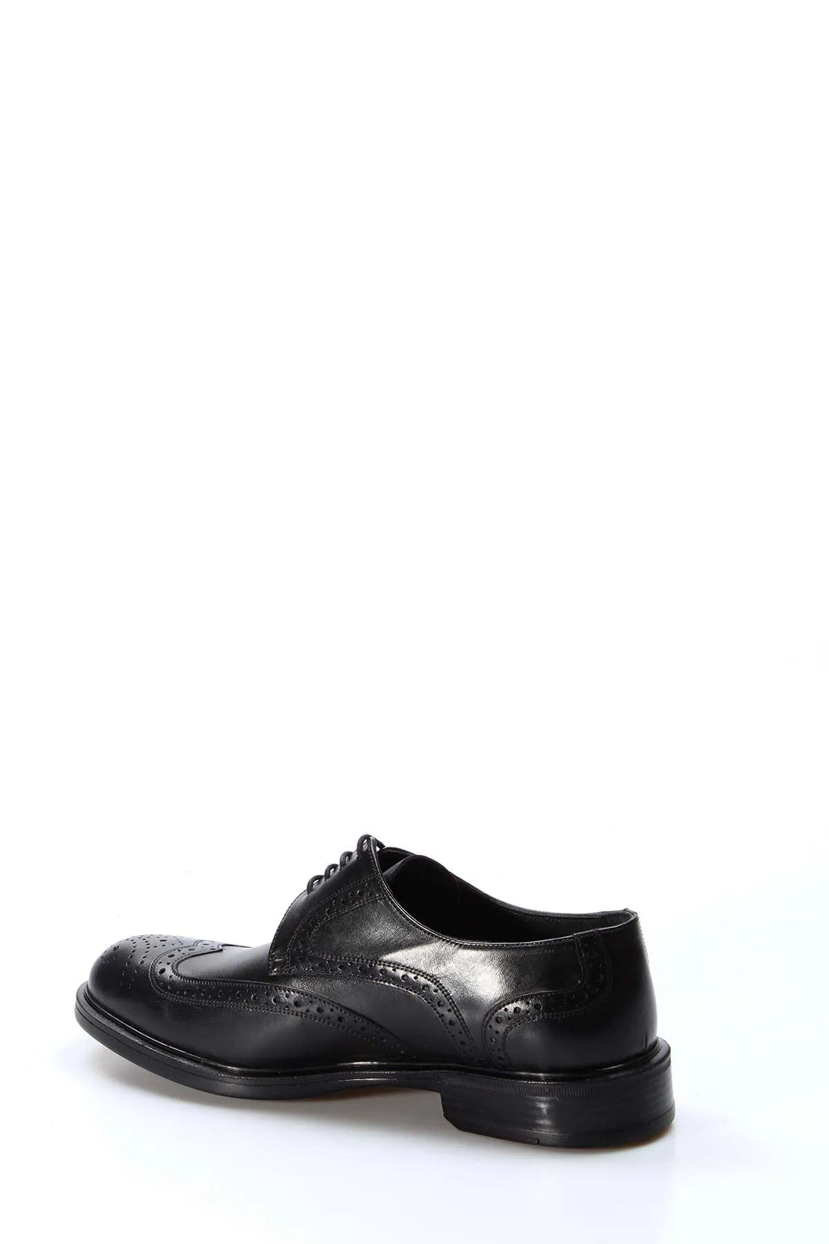 Men's Black Leather Brogue Shoes with Wingtip Detailing - Wessi sold by Wessi product image thumbnail 2