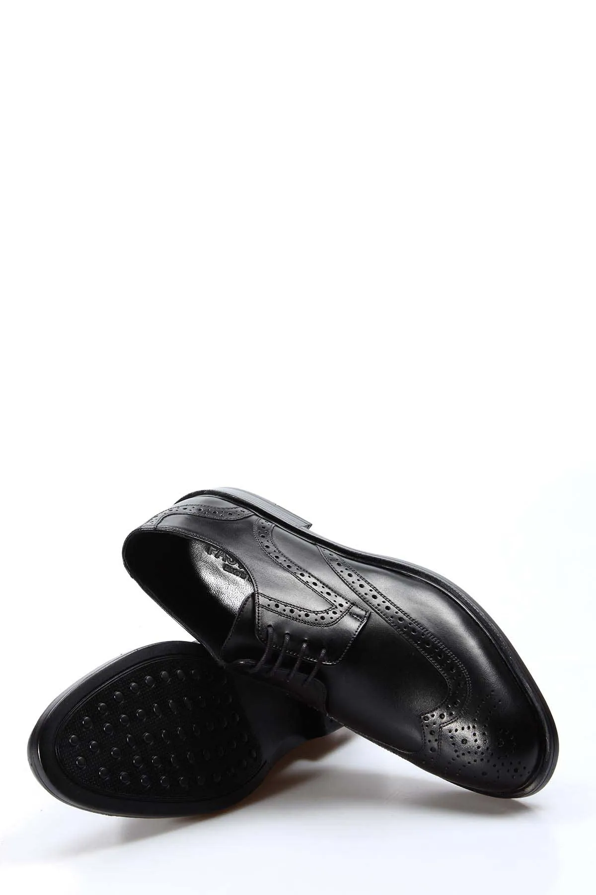 Men's Black Leather Brogue Shoes with Wingtip Detailing - Wessi sold by Wessi product image thumbnail 4