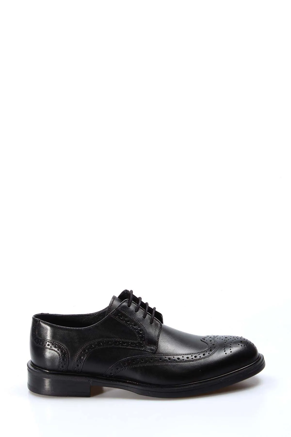 Men's Black Leather Brogue Shoes with Wingtip Detailing - Wessi sold by Wessi