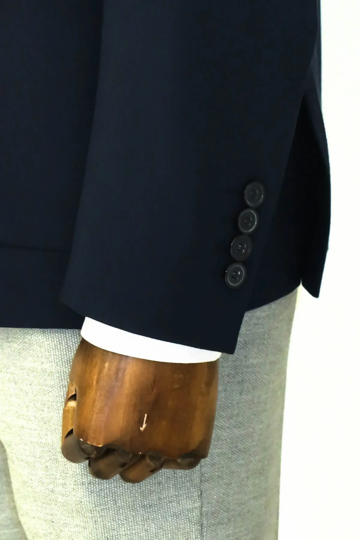 Textured Slim Fit Peak Lapel Navy Blue Men Blazer - Wessi sold by Wessi product image thumbnail 5