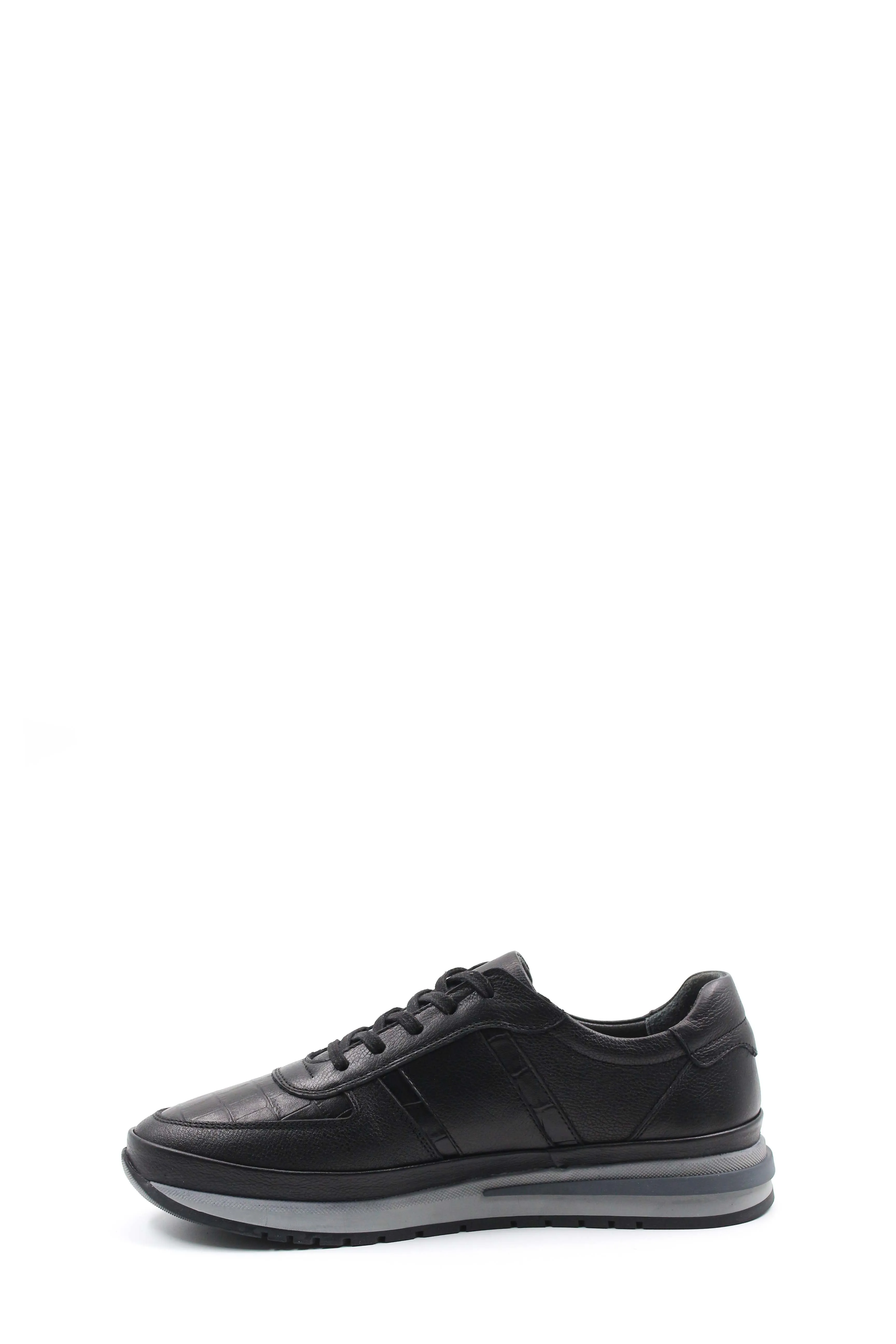 Black Leather Athletic Sneakers-Wessi sold by Wessi product image thumbnail 2