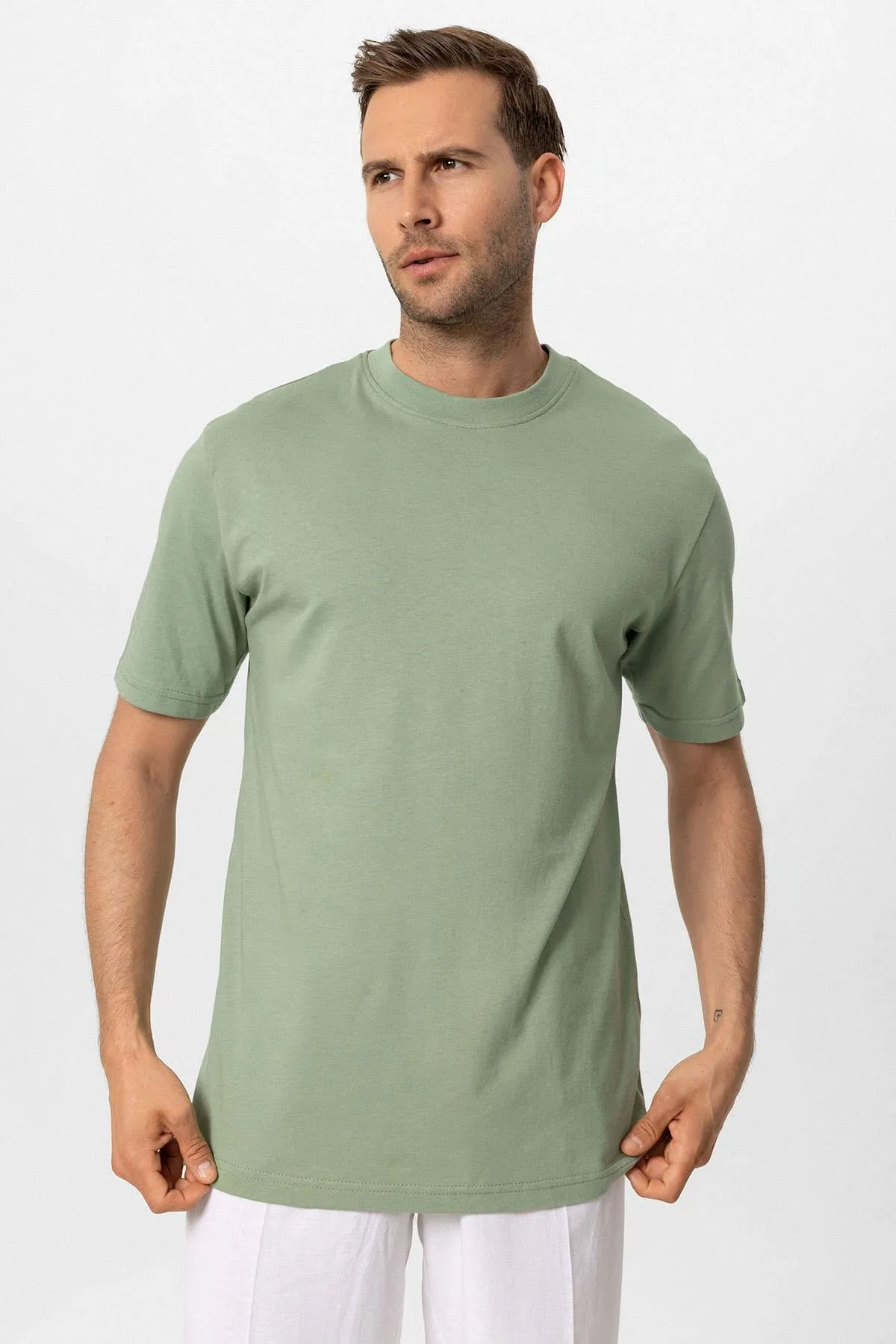 Men's Mint Crew Neck Basic T-Shirt - Wessi sold by Wessi product image thumbnail 4