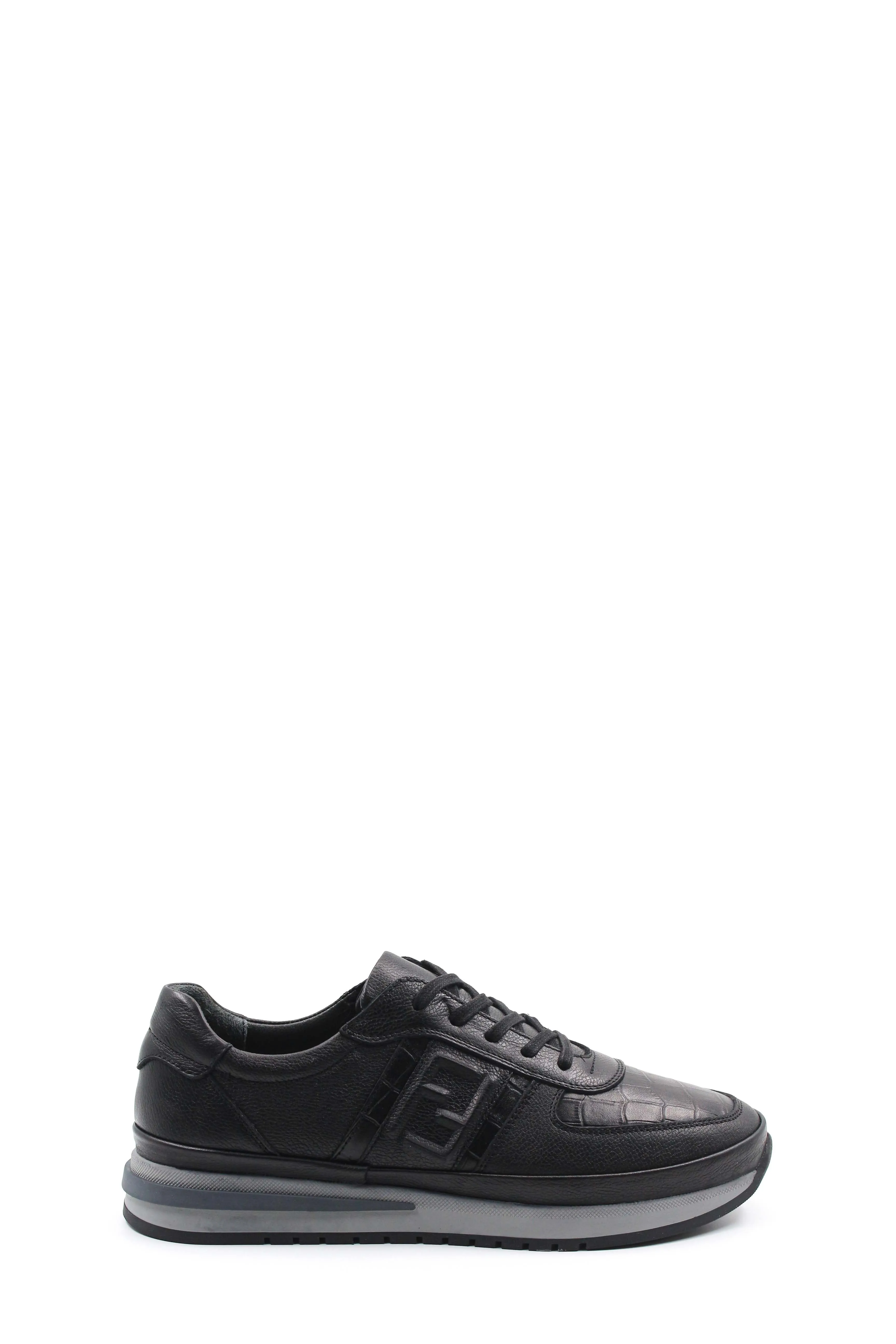 Black Leather Athletic Sneakers-Wessi sold by Wessi