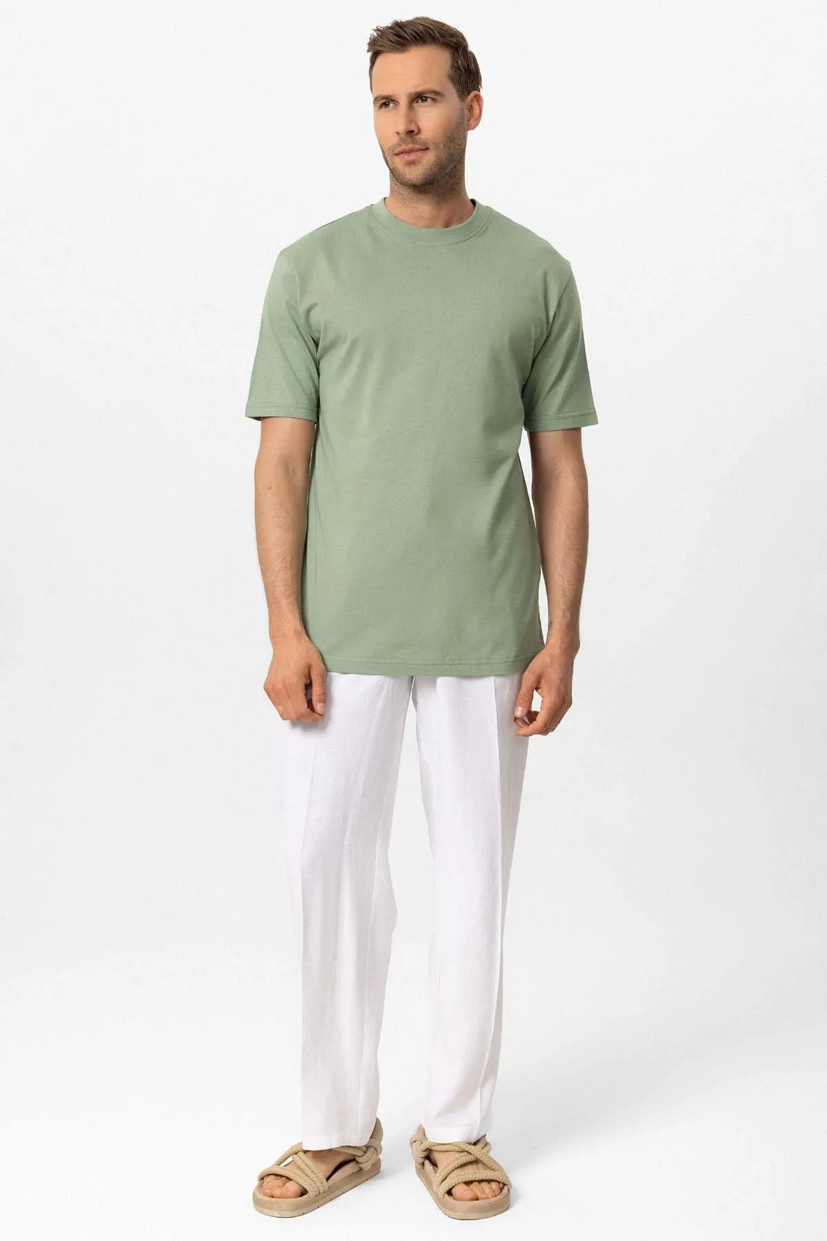 Men's Mint Crew Neck Basic T-Shirt - Wessi sold by Wessi product image thumbnail 3