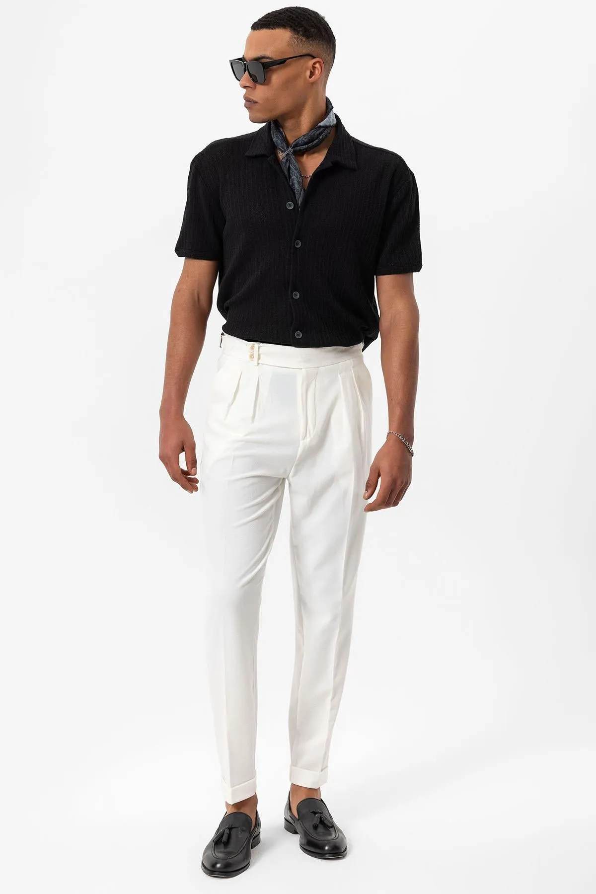 Men's Black Polo Collar Knit Short-Sleeve Shirt - Wessi sold by Wessi product image thumbnail 2