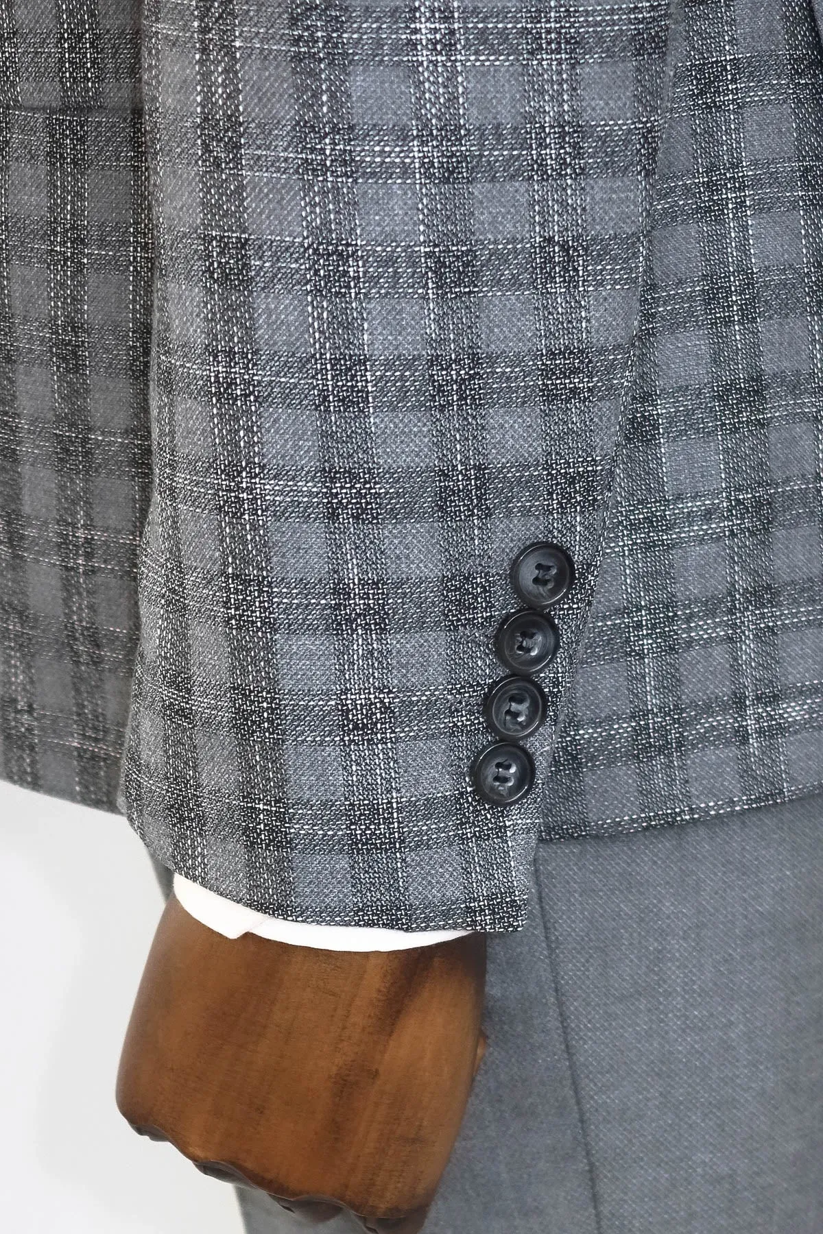 Checked Vested Grey Men Suit - Wessi sold by Wessi product image thumbnail 5