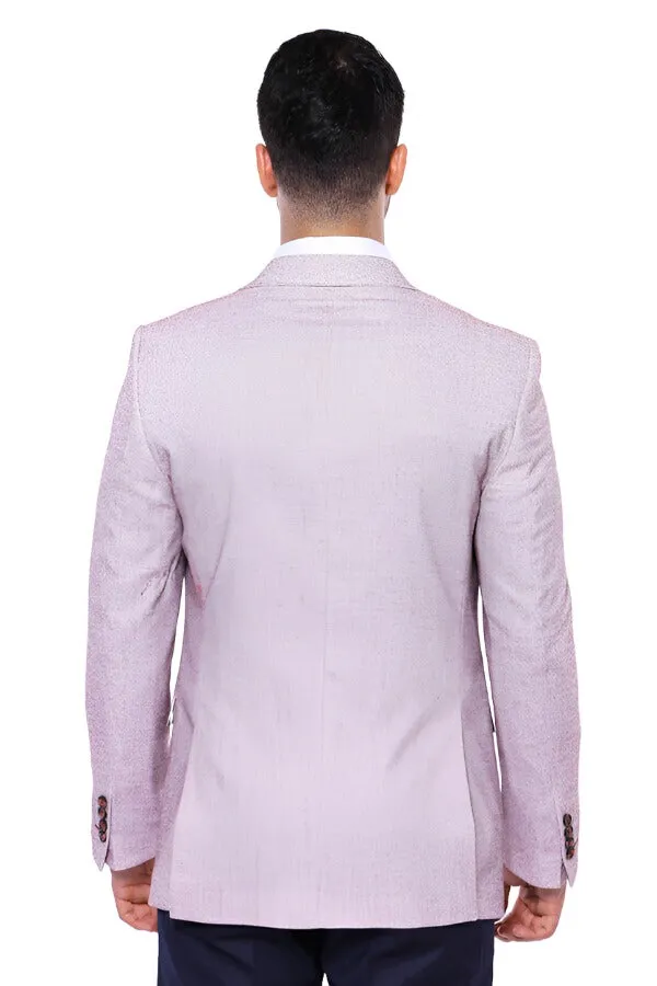 Patterned Slim-Fit Claret Red Blazer - Wessi sold by Wessi product image thumbnail 4