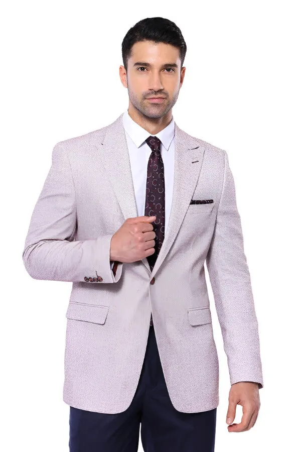 Patterned Slim-Fit Claret Red Blazer - Wessi sold by Wessi product image thumbnail 5