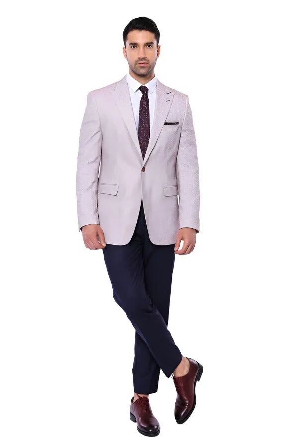 Patterned Slim-Fit Claret Red Blazer - Wessi sold by Wessi product image thumbnail 3