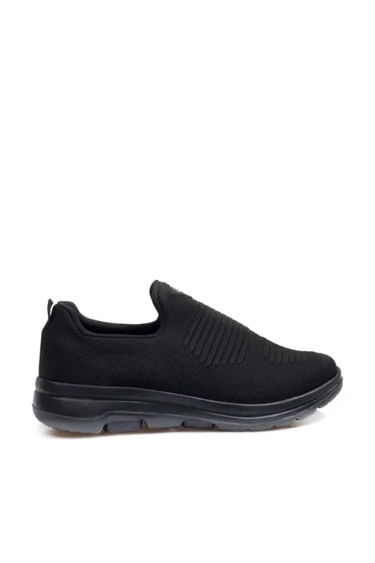 Men's Black Slip-On Athletic Sneakers with Knit Upper - Wessi sold by Wessi