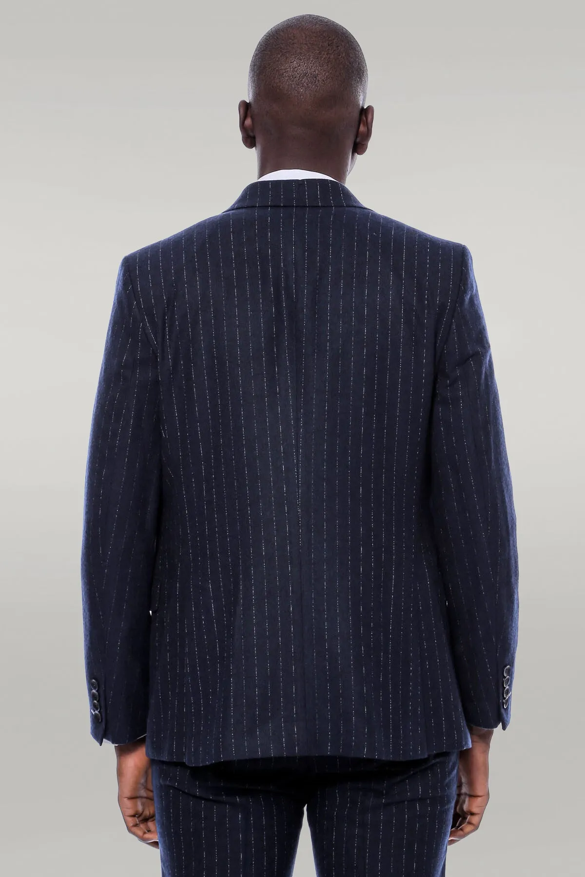 Striped Navy Vested Suit - Wessi sold by Wessi product image thumbnail 4