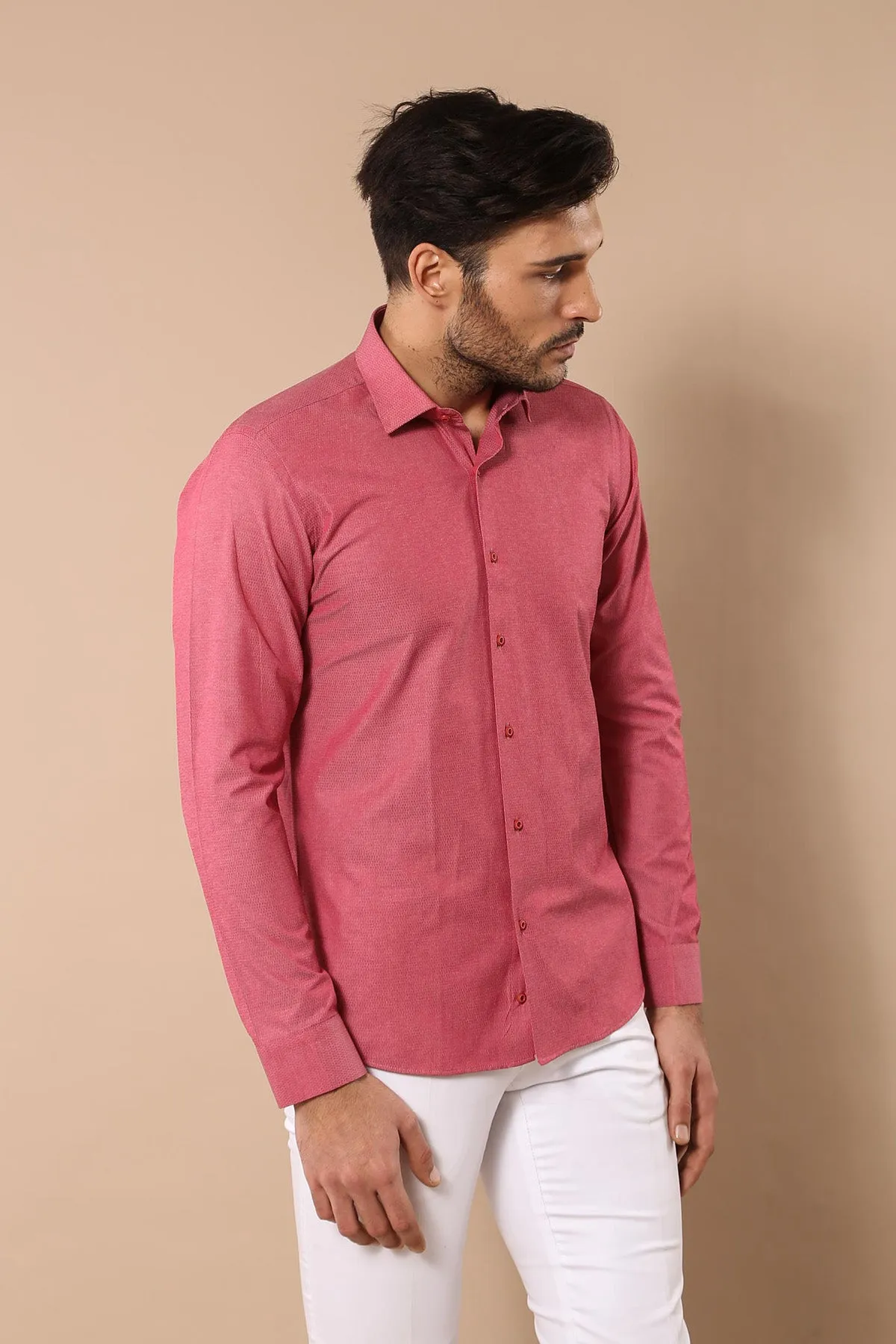Dot-Patterned Pink Shirt | Wessi sold by Wessi product image thumbnail 2