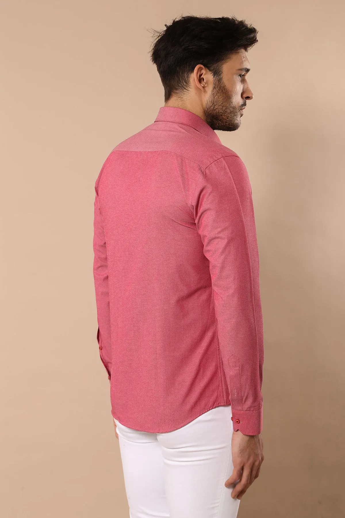 Dot-Patterned Pink Shirt | Wessi sold by Wessi product image thumbnail 4