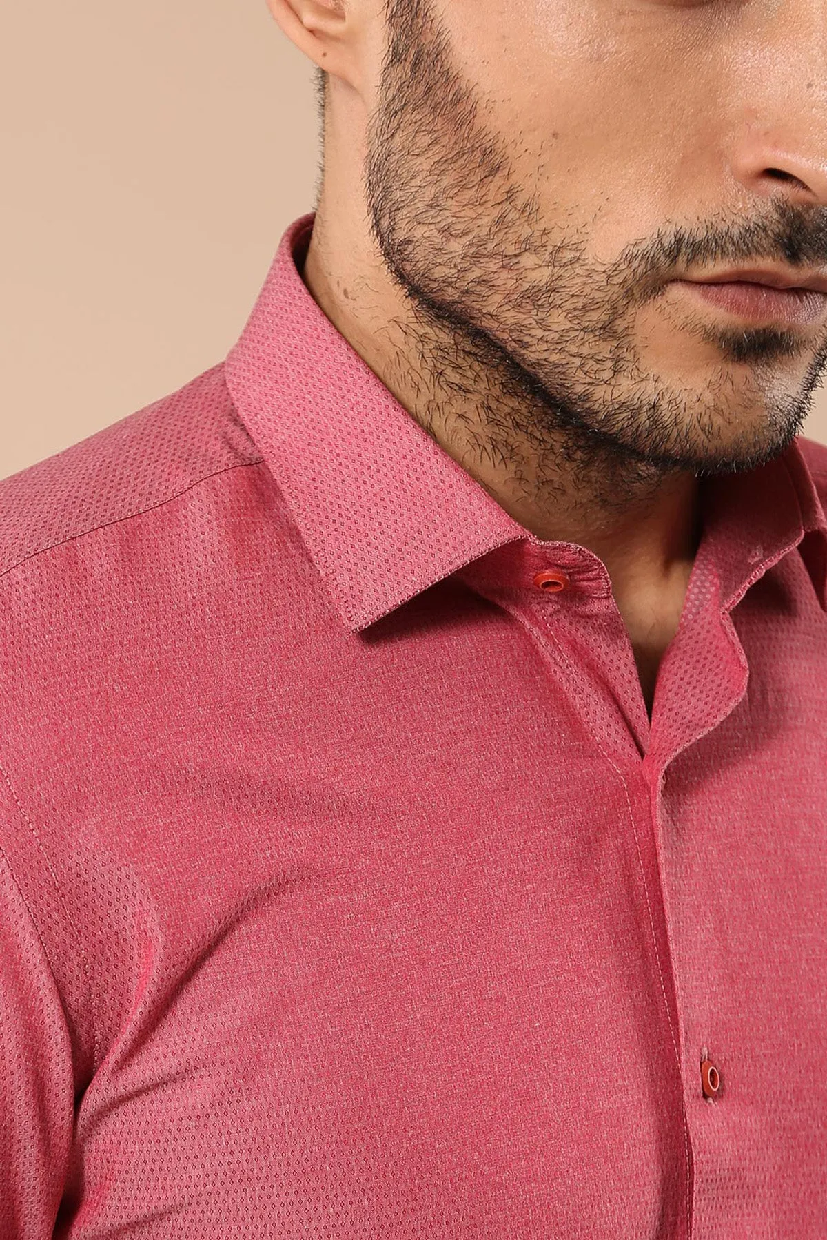 Dot-Patterned Pink Shirt | Wessi sold by Wessi product image thumbnail 3