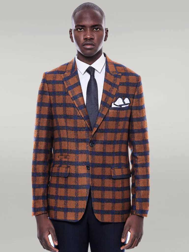 Checked Tawny Slim-Fit Blazer - Wessi sold by Wessi product image thumbnail 5