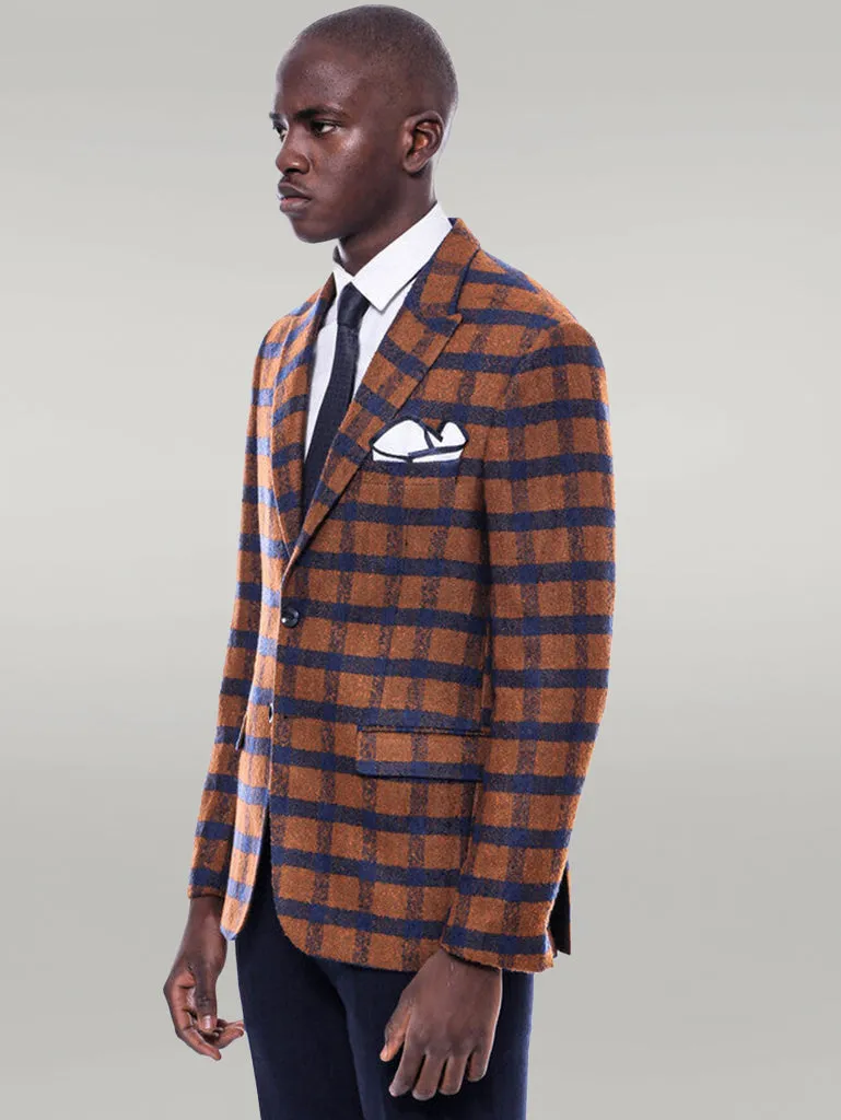 Checked Tawny Slim-Fit Blazer - Wessi sold by Wessi product image thumbnail 3